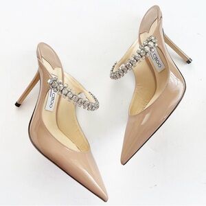 Jimmy Choo Women Décolleté “Bing 100" size 8 patent leather and crystal